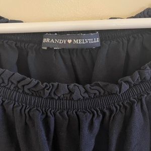 navy blue off the shoulder top brandy melville